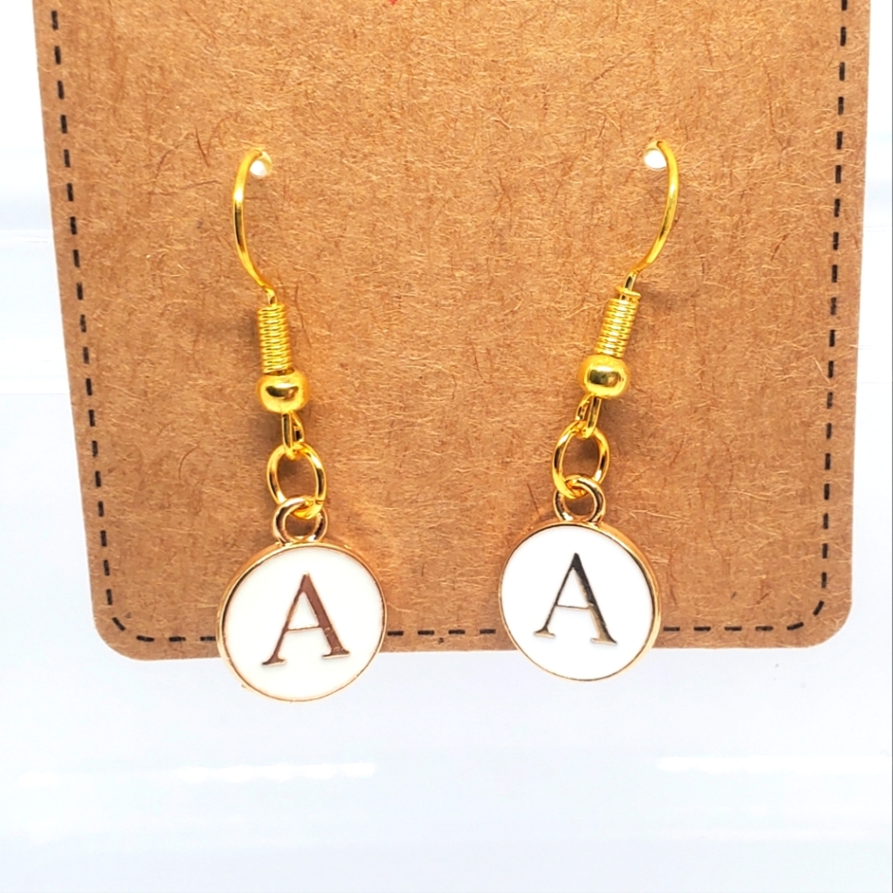 7/$10 A Initial Earrings, New